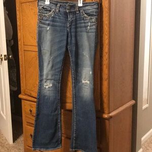 Silver boot cut jeans